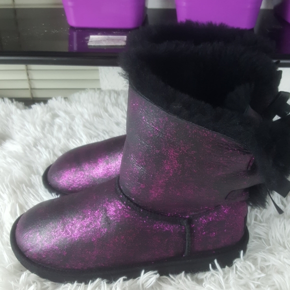 UGG Other - UGG Bailey Bow II Customized Glitter Boots Sz 5
